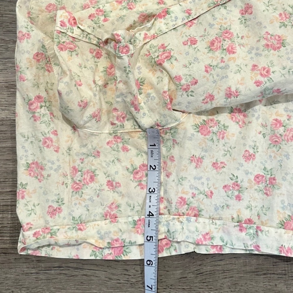 Vintage Lauren Ralph Lauren Floral Pleated High Rise Shorts Womens 8 Cotton - Picture 9 of 10